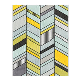 Colorful Concrete Chevron Pattern - Yellow, Blue, Grey (Print Only) thumbnail