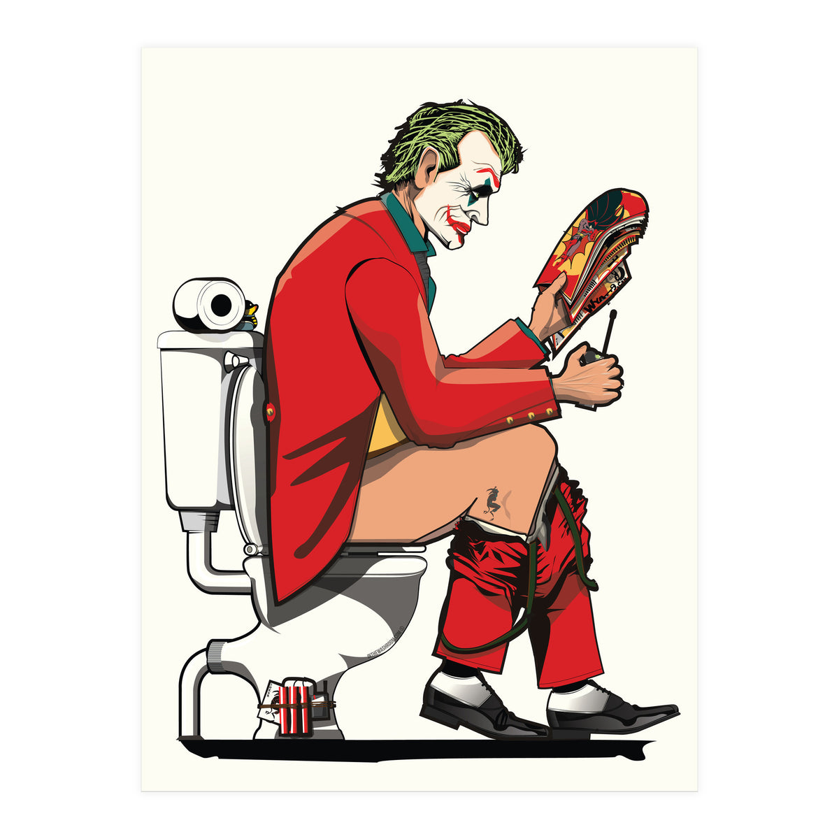 Joker on the Toilet, funny Bathroom Humour (Print Only)