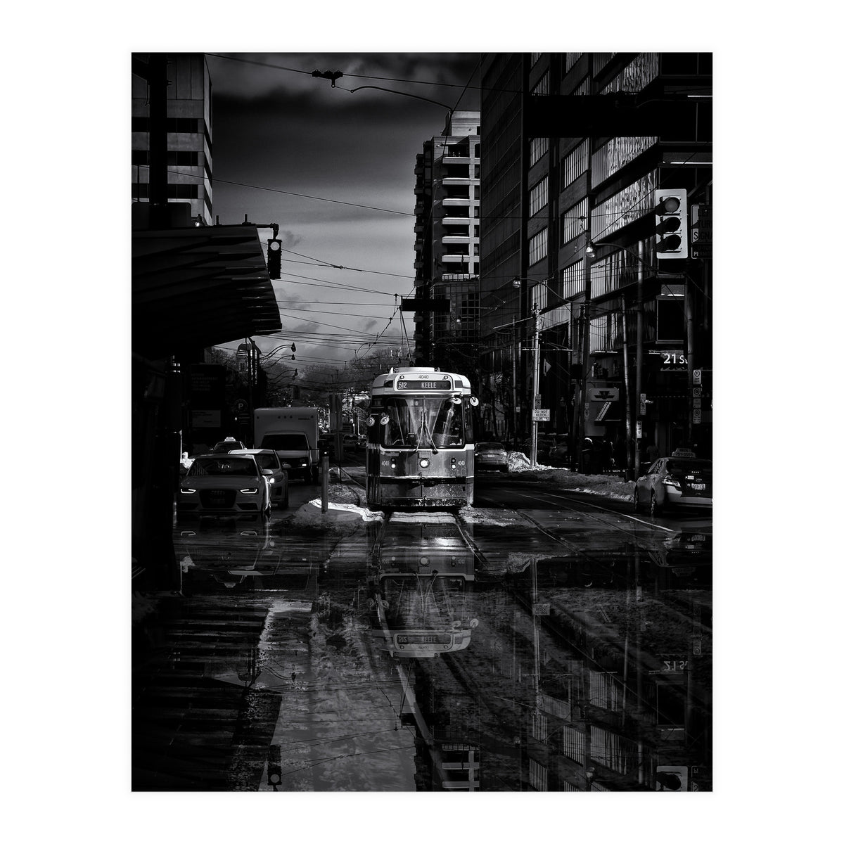 The 512 St. Clair Streetcar Toronto Canada Reflection (Print Only)