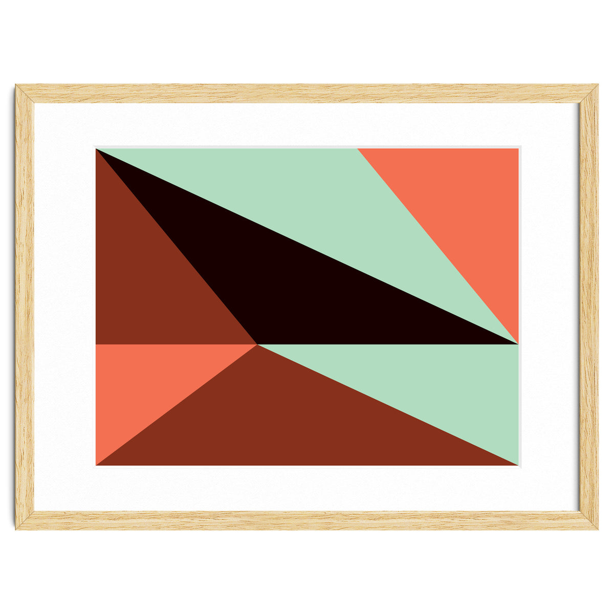 Geometric Shapes No. 17 - pink, brown, mint green & black
