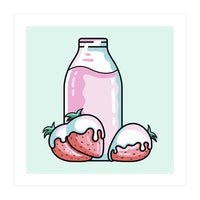 Cute Strawberry Milkshake (Print Only)