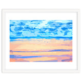Sunset On The Shore | Beach Pastel Scenic Nature | Sea Ocean Landscape Painting thumbnail
