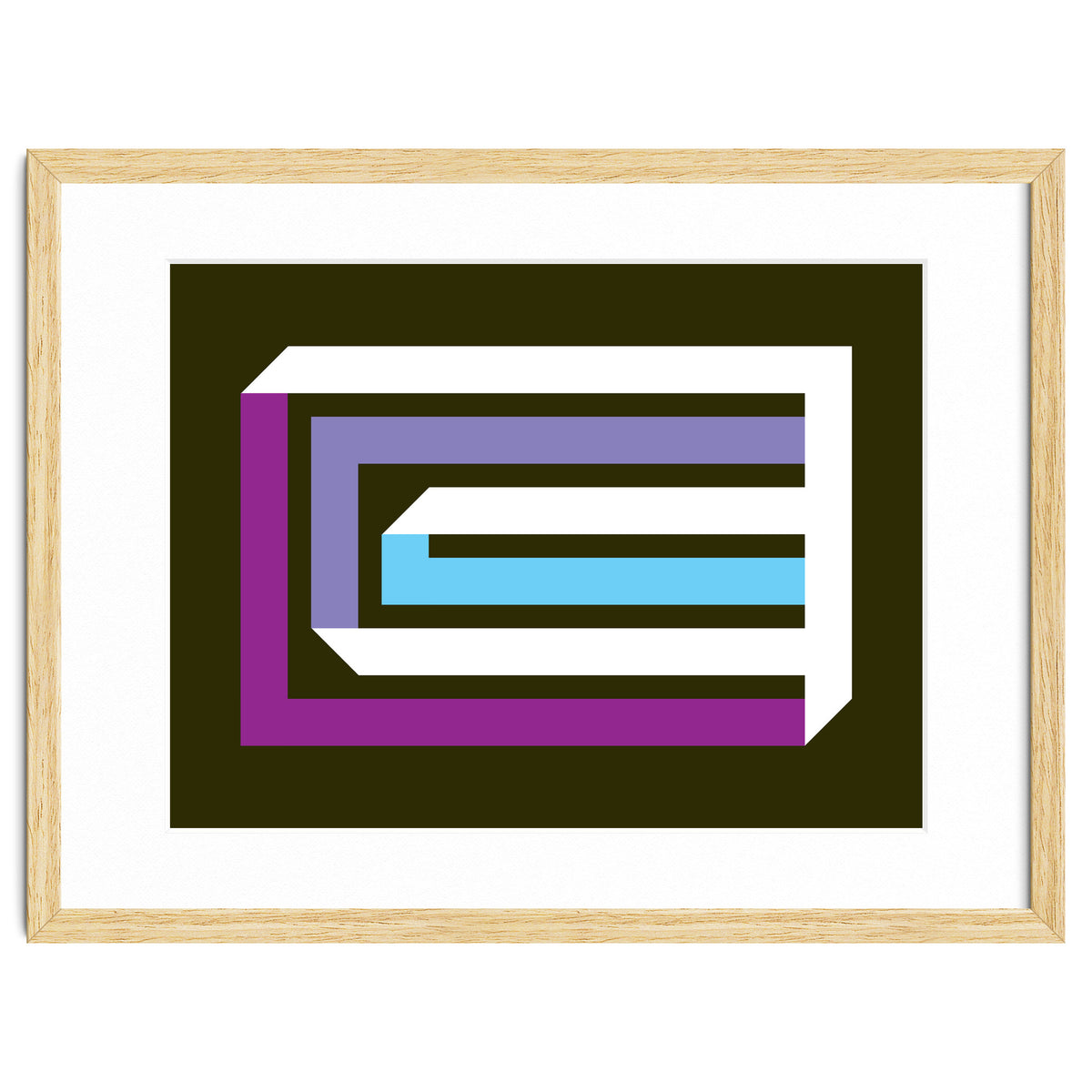 Geometric Shapes No. 35 -  brown, blue & lilac