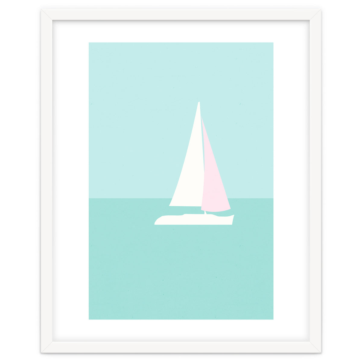 Minimal Sailboat - Turquoise Coast