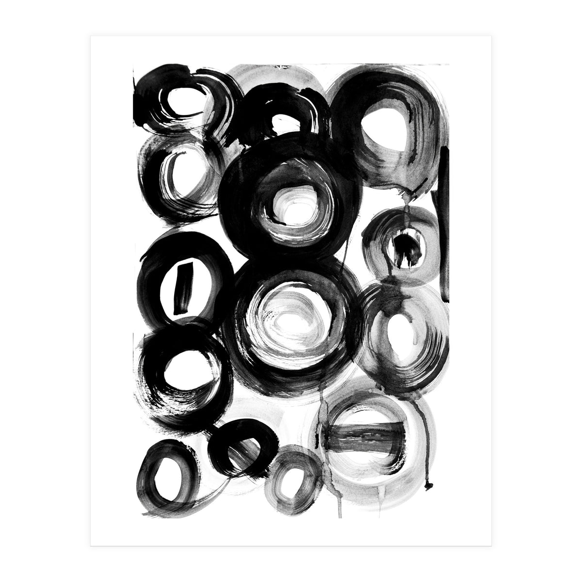 Black and White Ink Circles (Print Only)