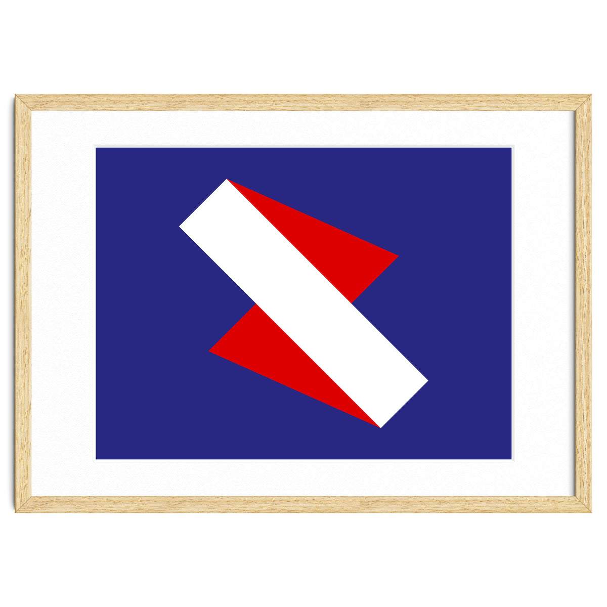 Geometric Shapes No. 68 - red & royal blue