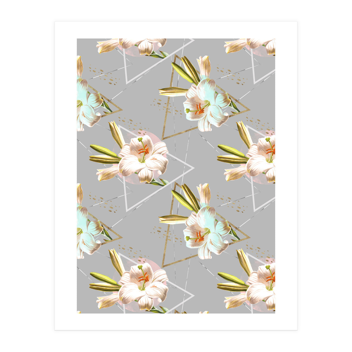 Botanical blooming with geometric 02 (Print Only)