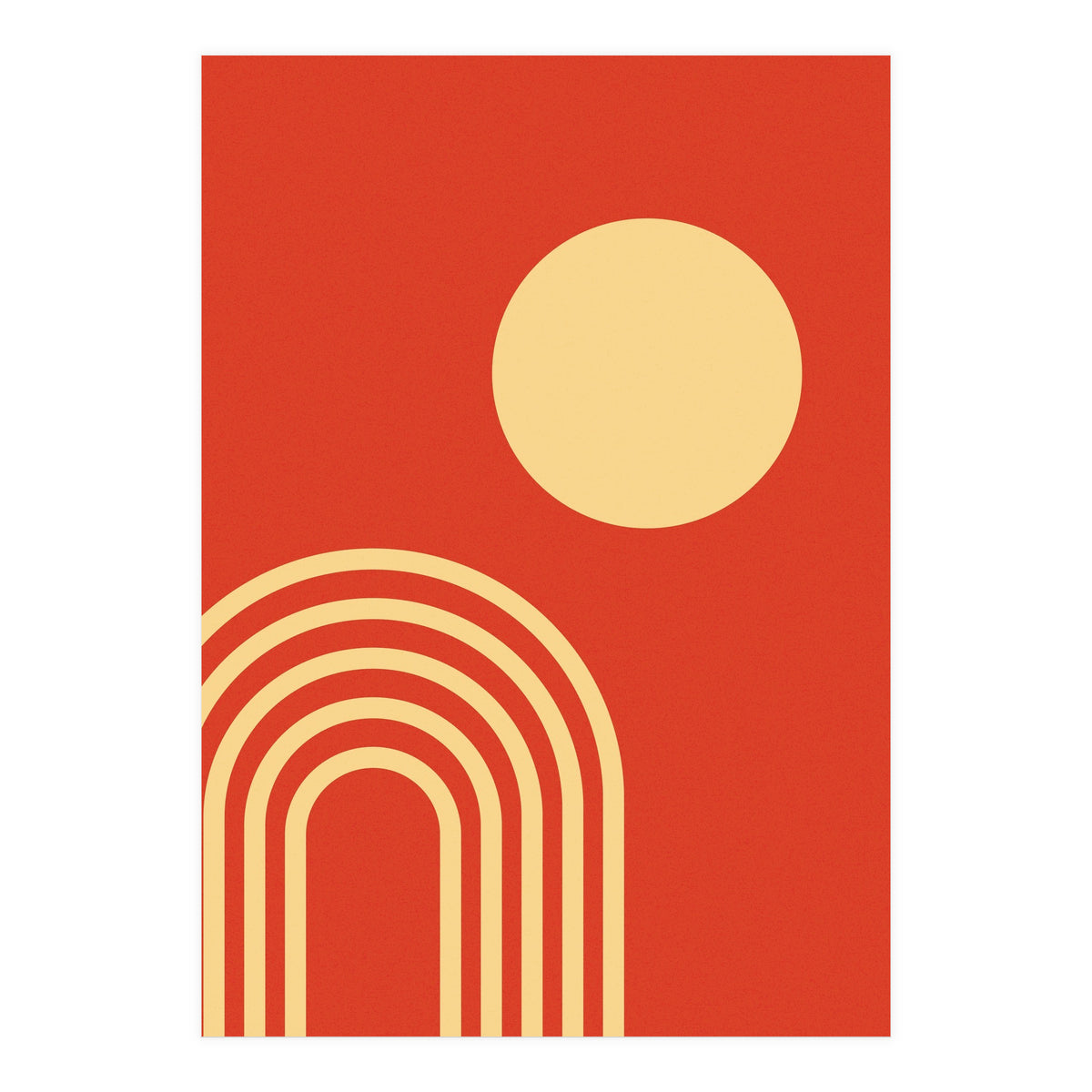 Mid Century Sun and Rainbow Lines (Print Only)