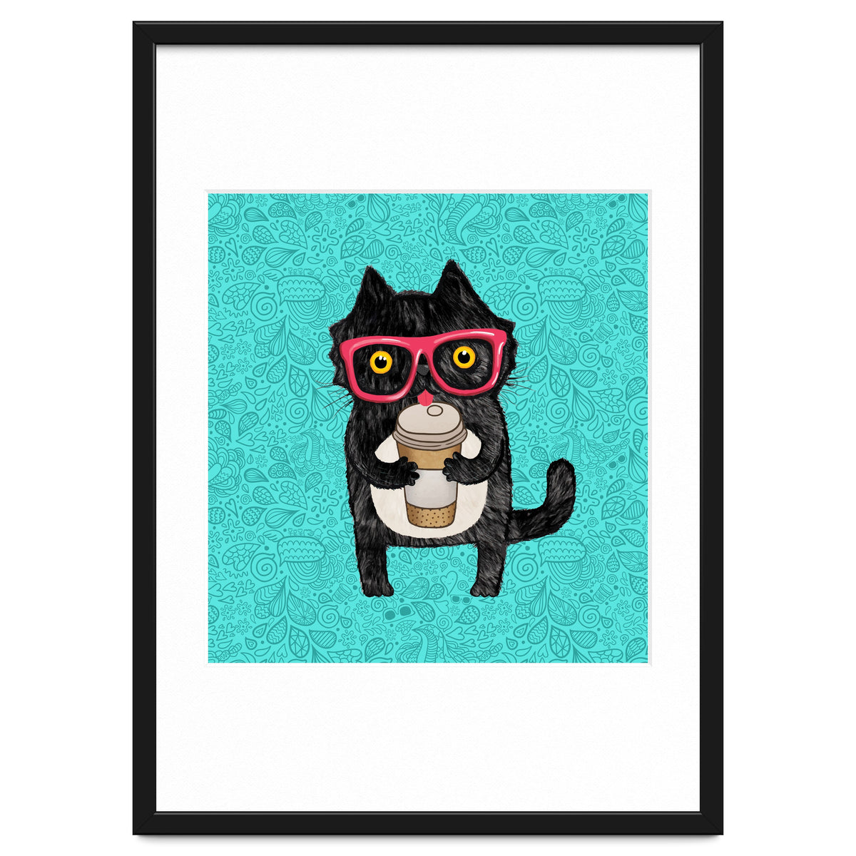 Cute Coffee cat and doodles