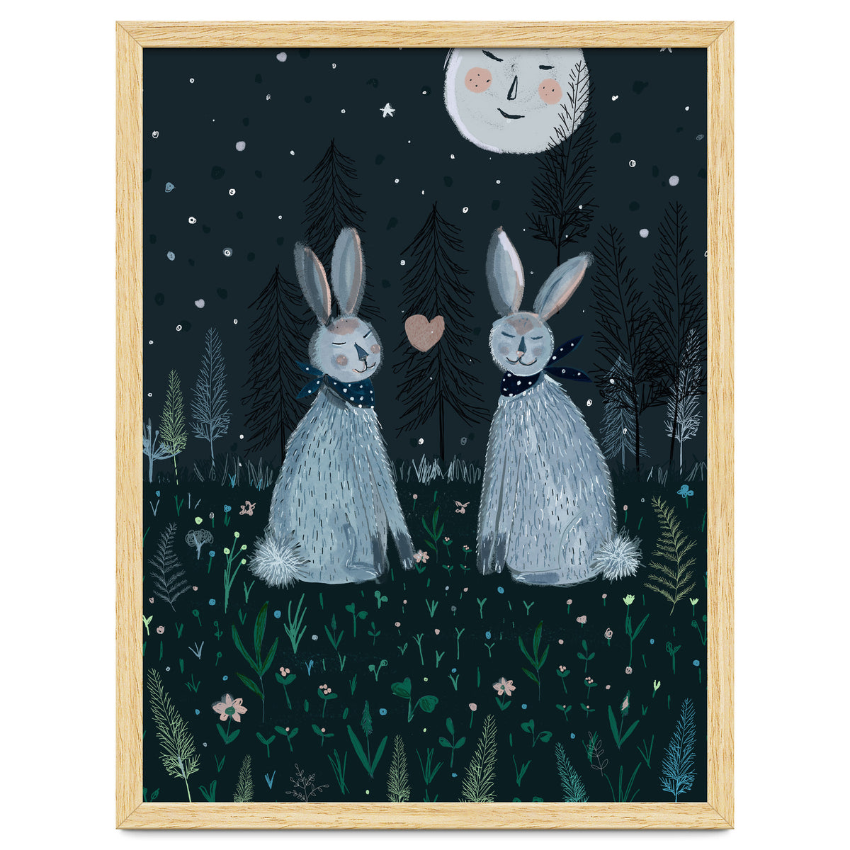 Rabbits in the forest