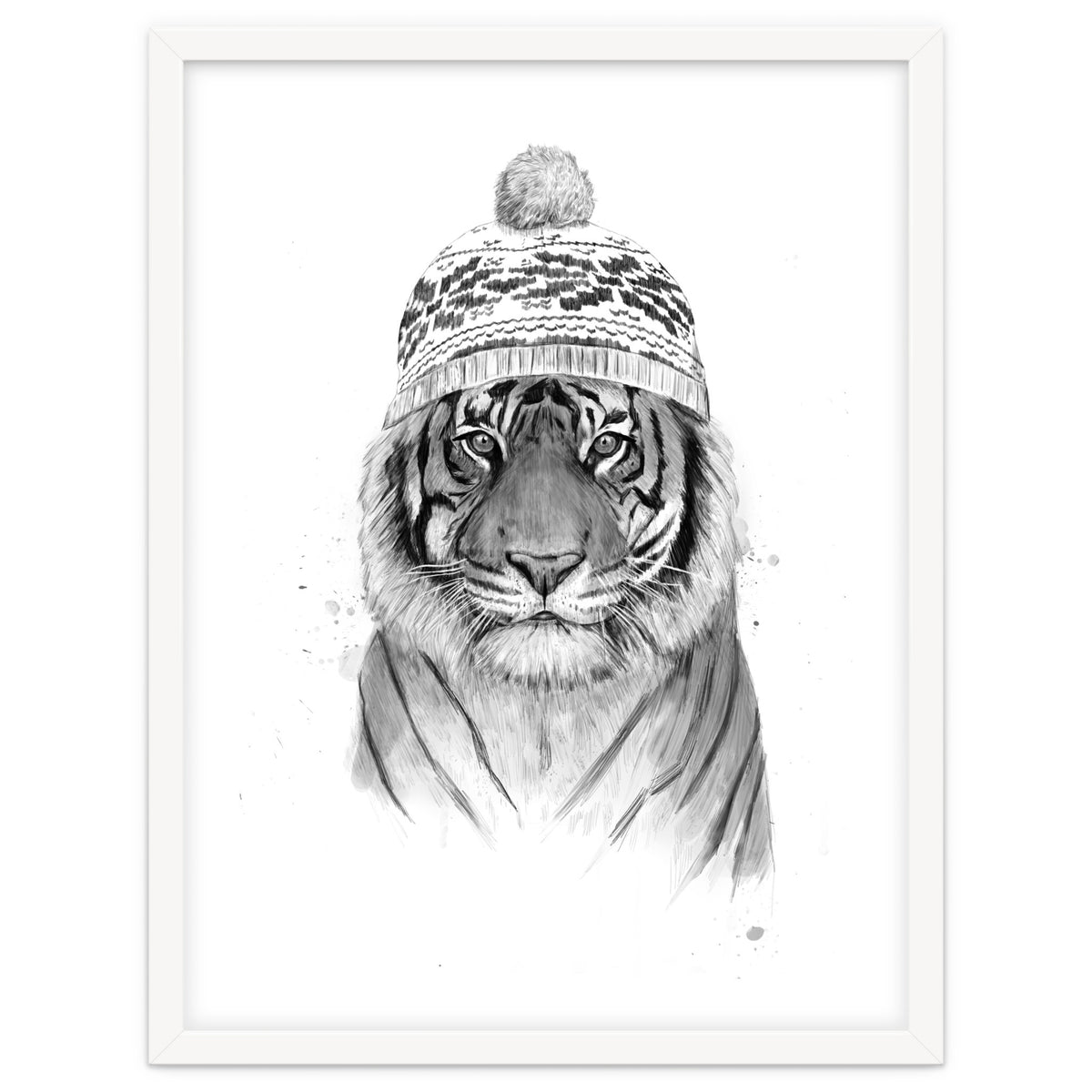 Siberian tiger (bw)