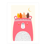 Cute Little Bear Pink (Print Only) thumbnail