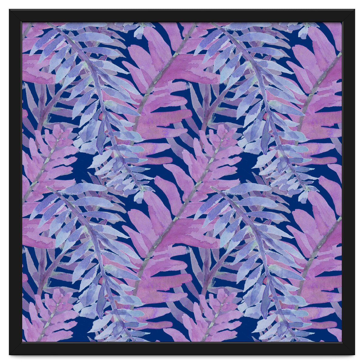 Woodland Ferns in Blue