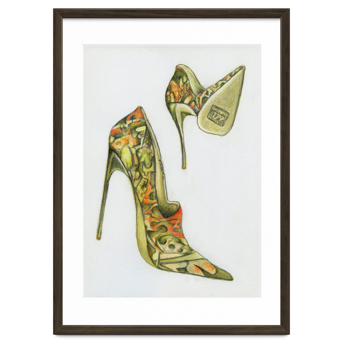 Green stiletto shoes