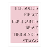 Fierce, Brave, Strong Female Empowerment Quote Pink (Print Only) thumbnail
