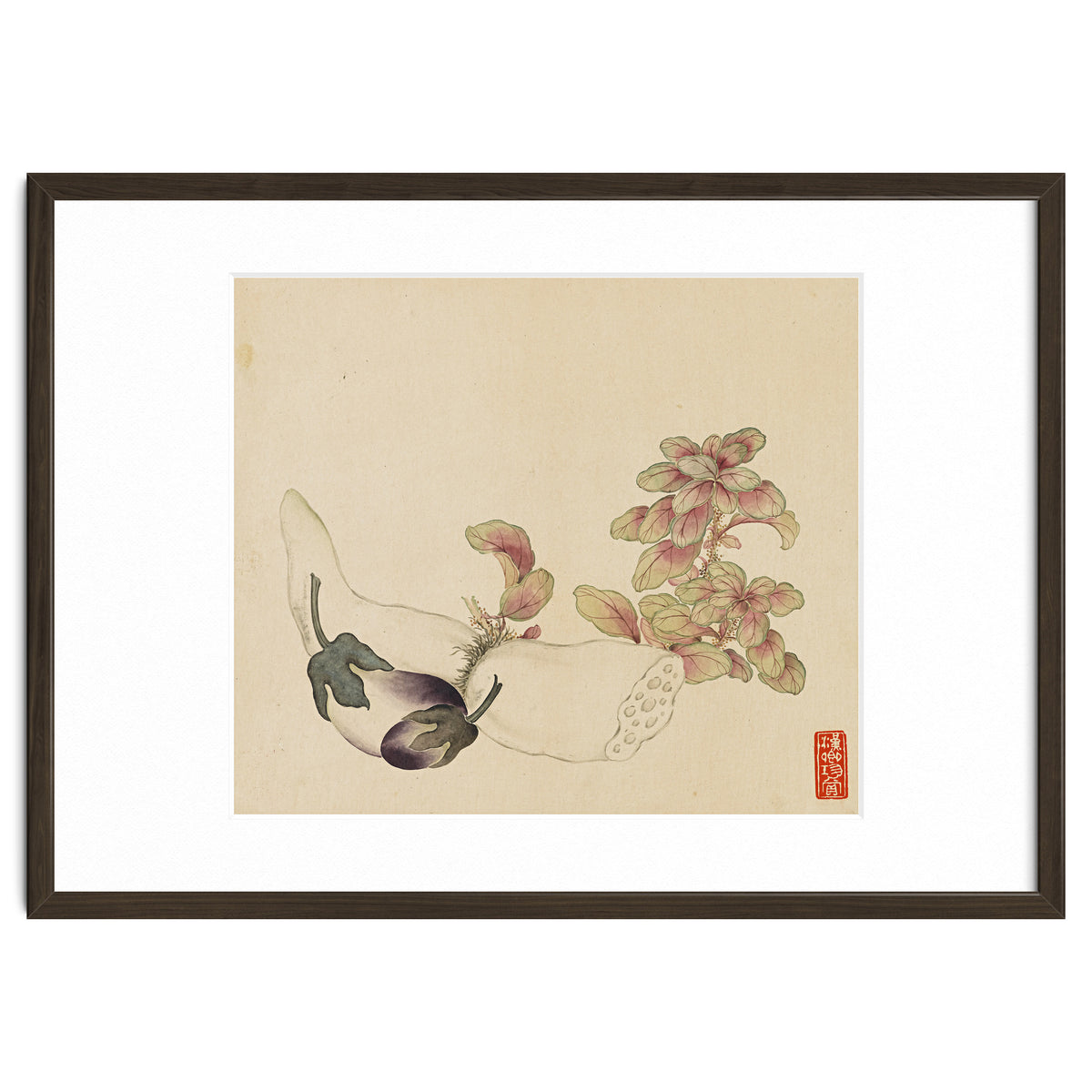 Wang Chengyu ~flowers, Vegetables, Fruits, Eggplant, Lotus Root