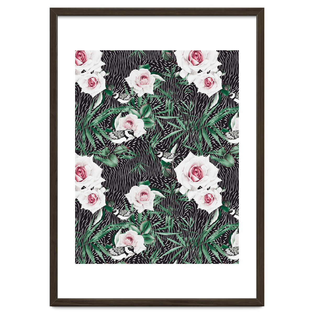 Dark flowery abstract of birds