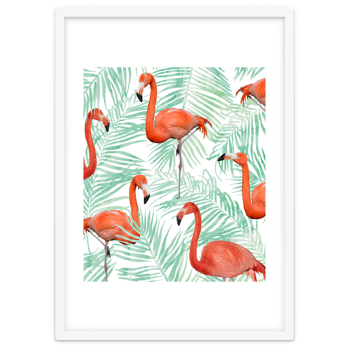 Flamingo And Mint Palm