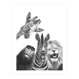 Black and White Jungle Animal Friends (Print Only) thumbnail