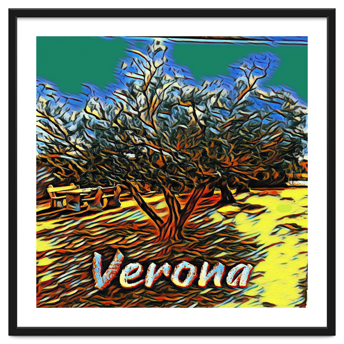 Colorful Olive tree in Verona, Italy.