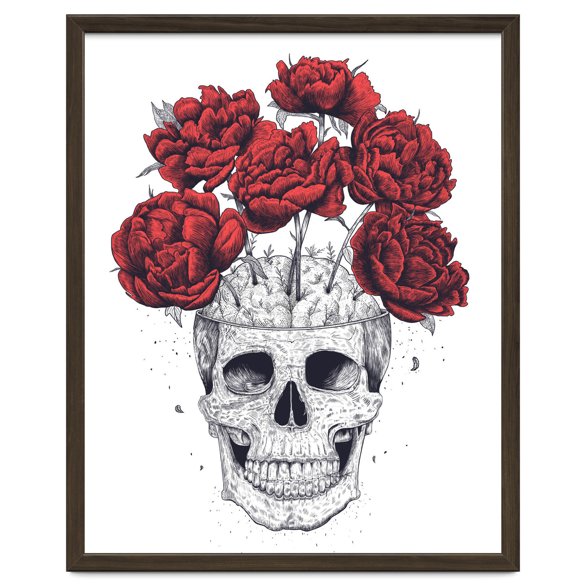 Skull With Peonies