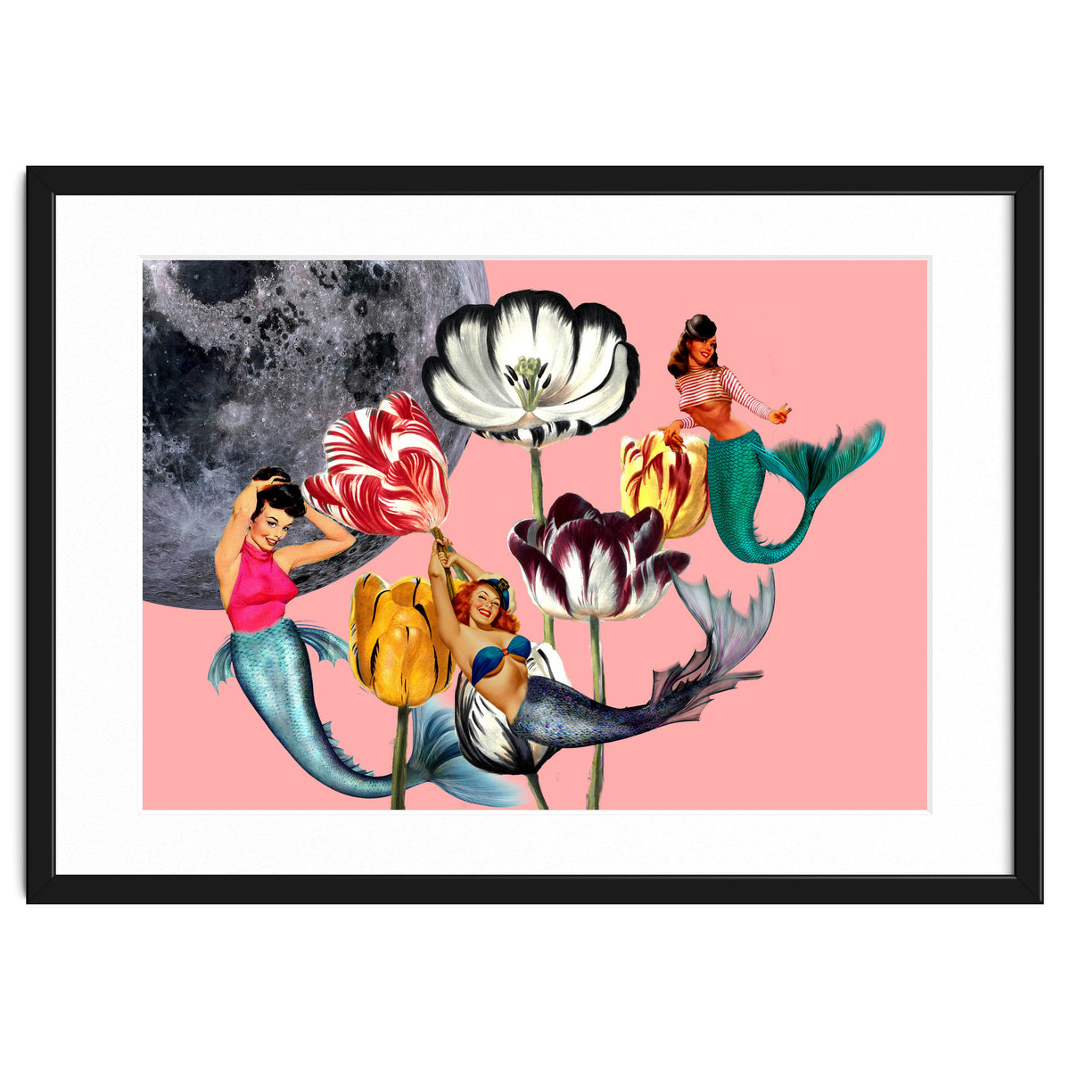 Mermaid Floral with moon