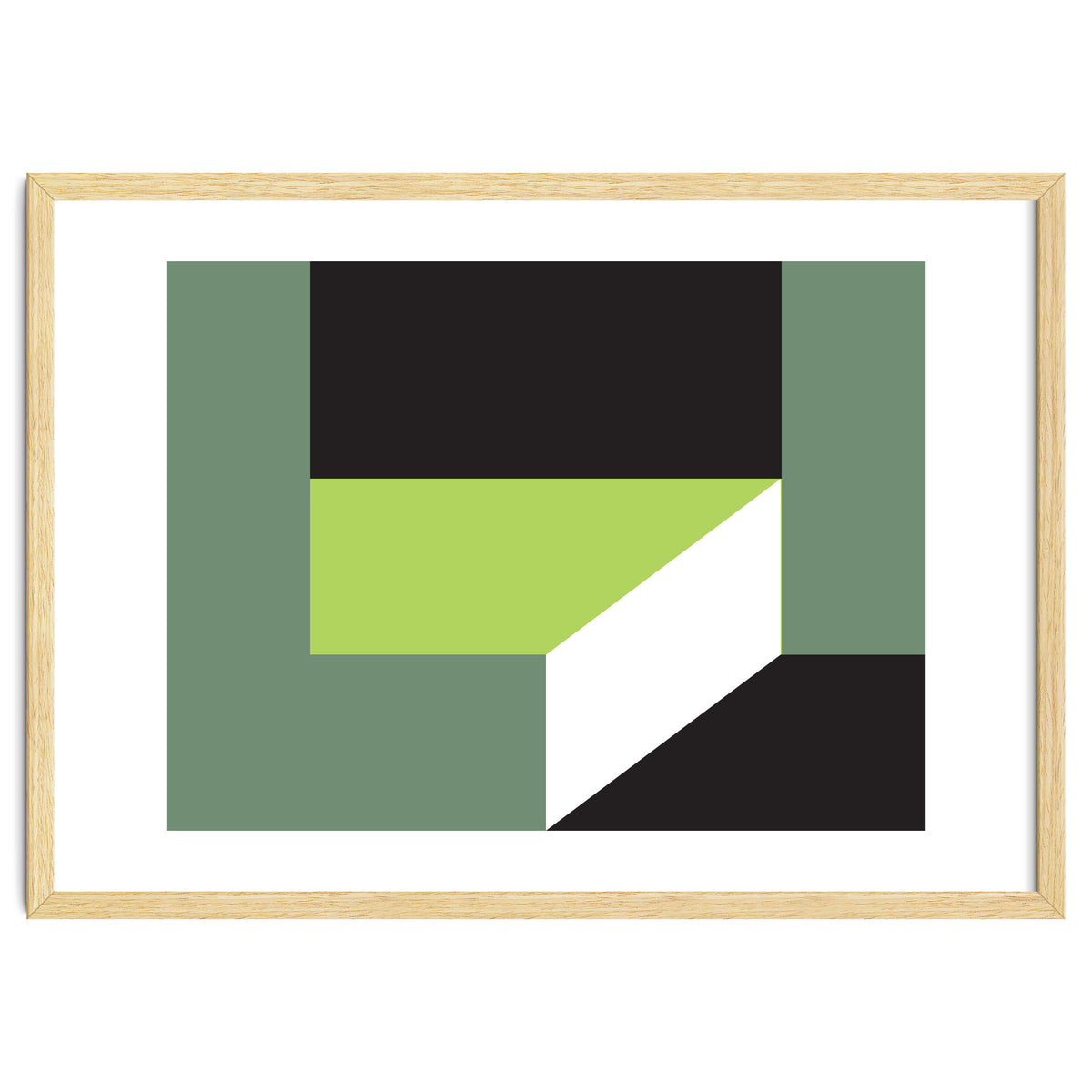 Geometric Shapes No. 83 - lime & grey