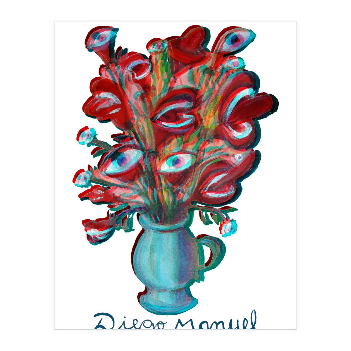 Flores Y Ojos 3d (Print Only)