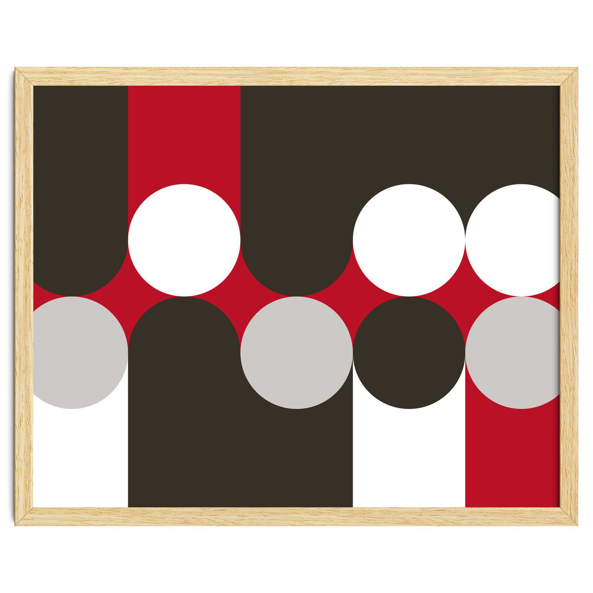 Geometric Shapes No. 33 - brown, red & white