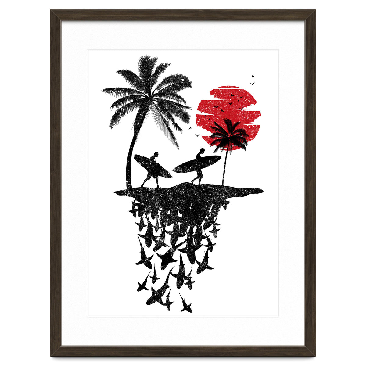 Surfer island sharks