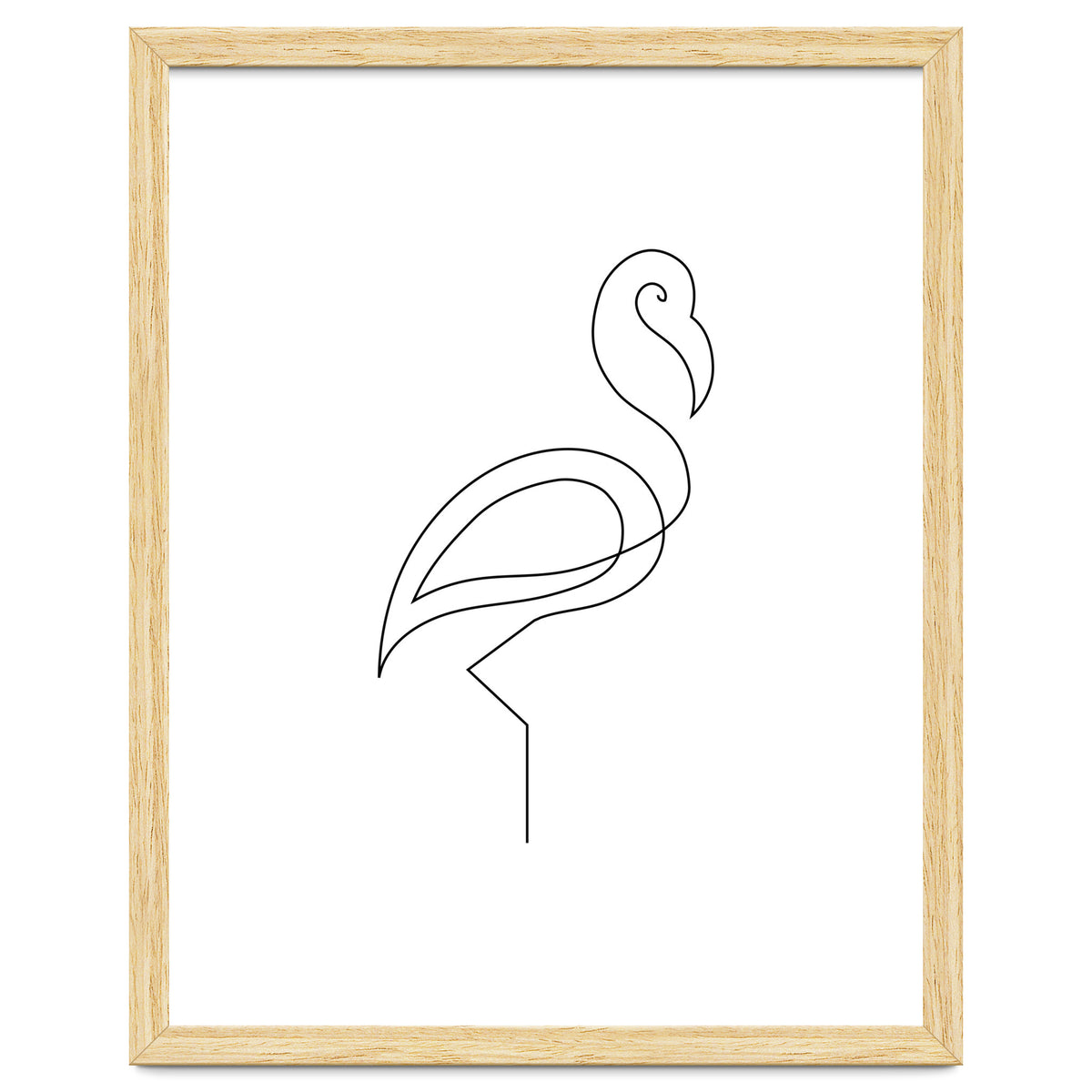 One Line Art Flamingo