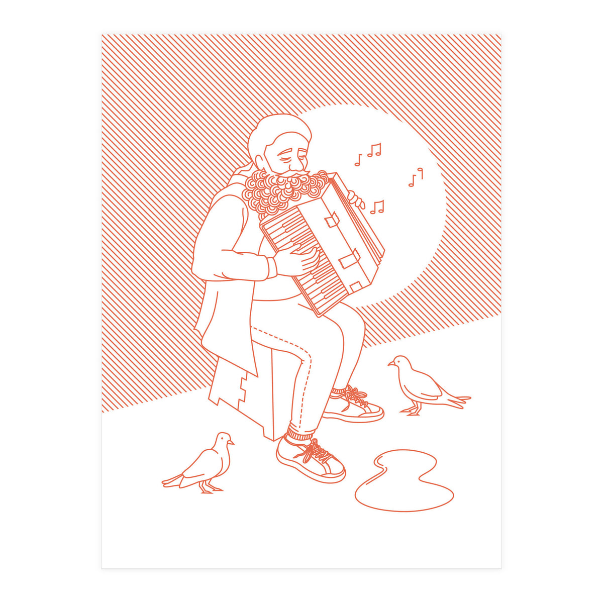 "For Love Not Money" in Orange (Print Only)