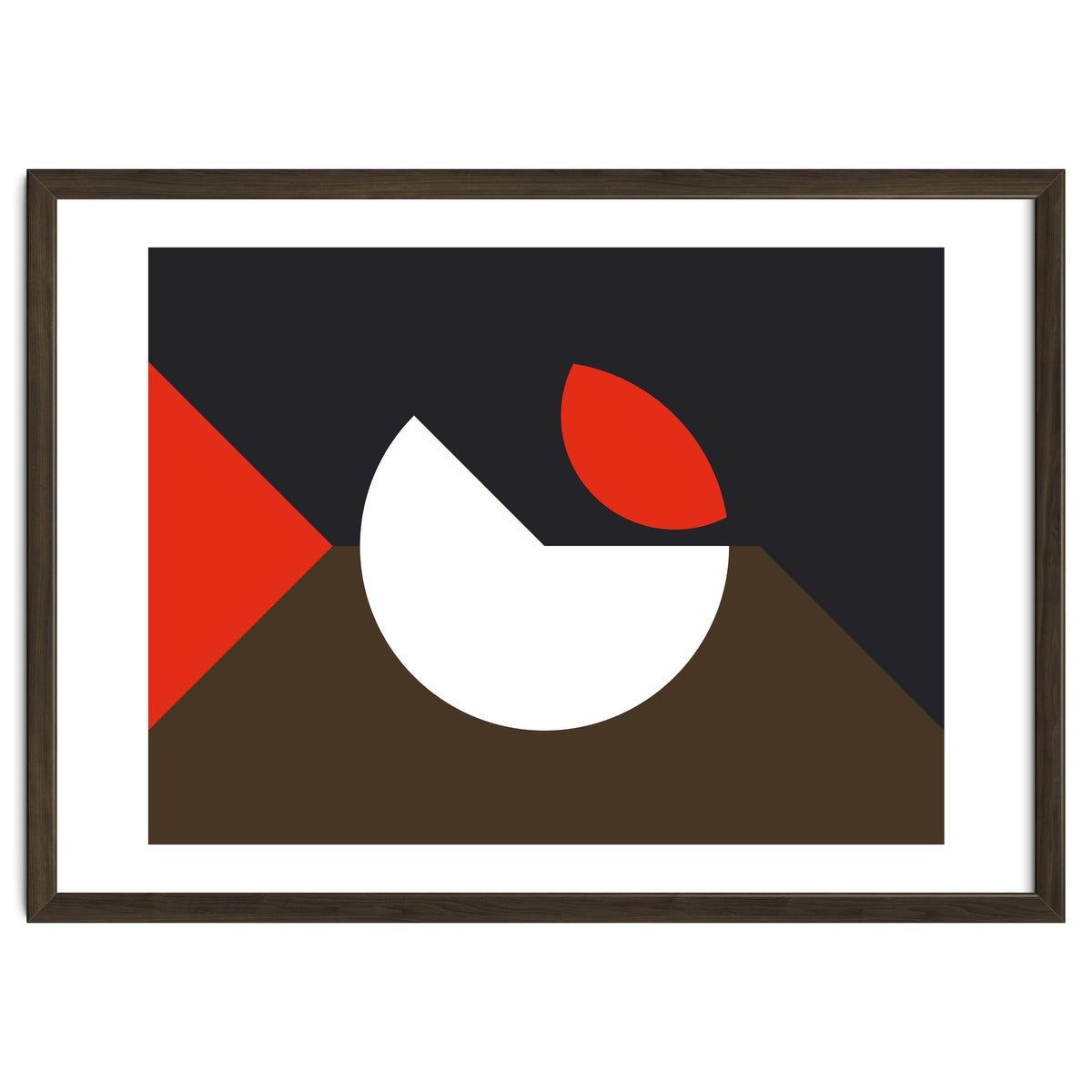 Geometric Shapes No. 10 - brown, dark blue & red