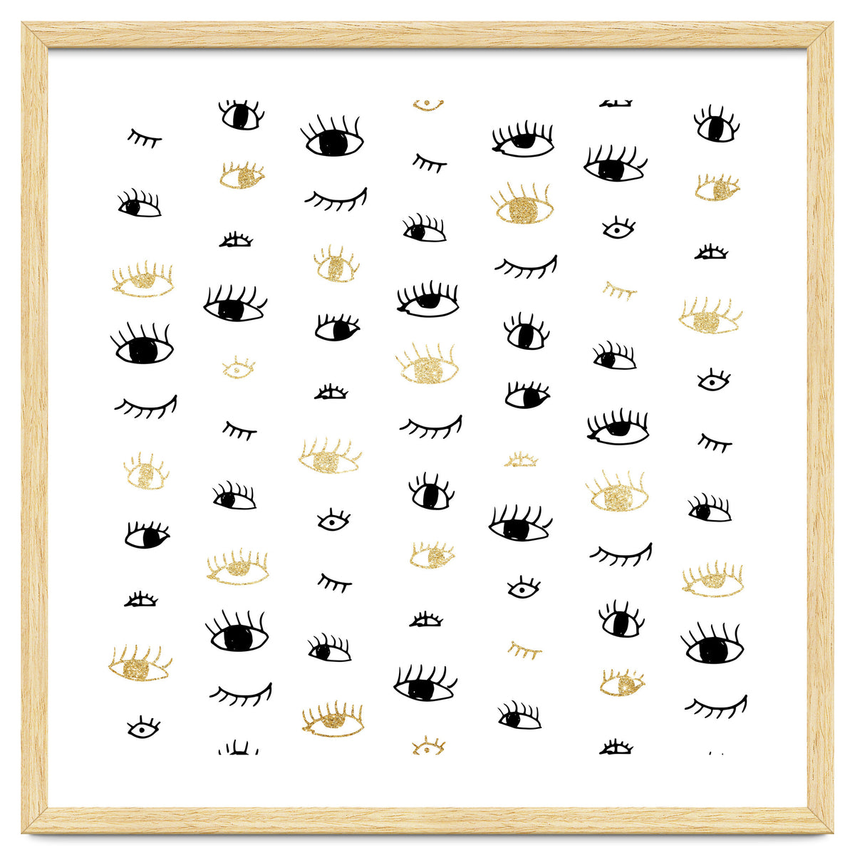 Gold and black eyes and lashes pattern