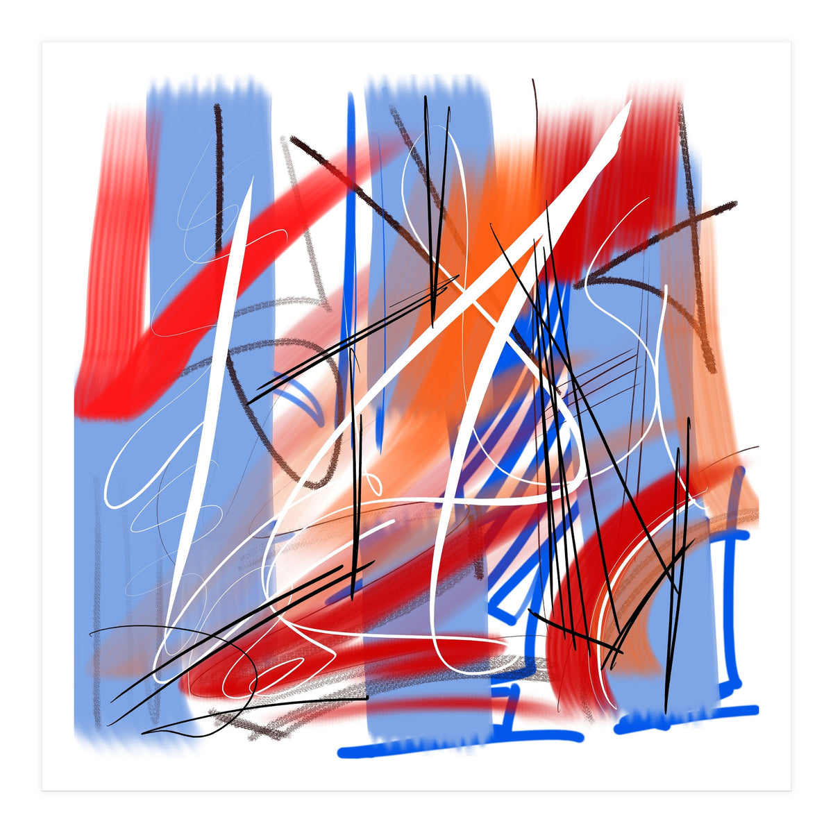 blue and red strokes (Print Only)