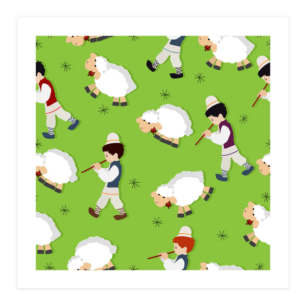 Shepherd And Flock (Print Only)