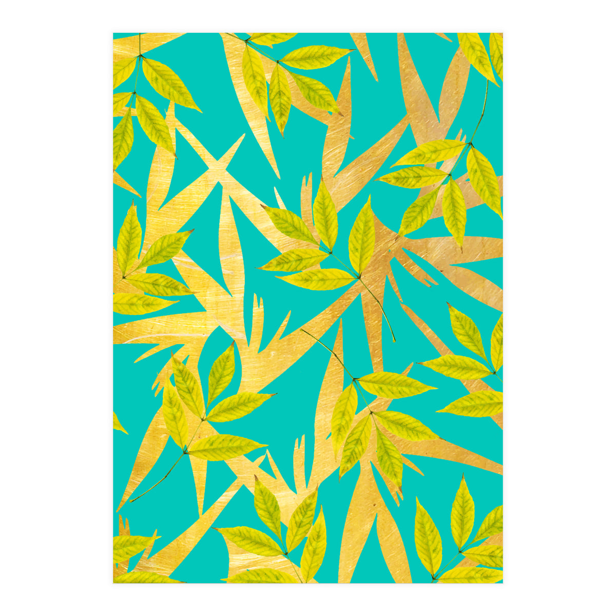 Gold & Teal Florals (Print Only)