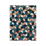 Copper, Marble and Concrete Cubes with Blue (Print Only) thumbnail