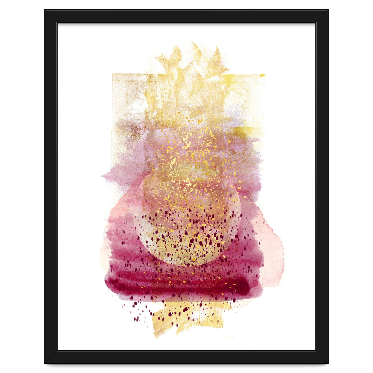 Abstract watercolour summer moon