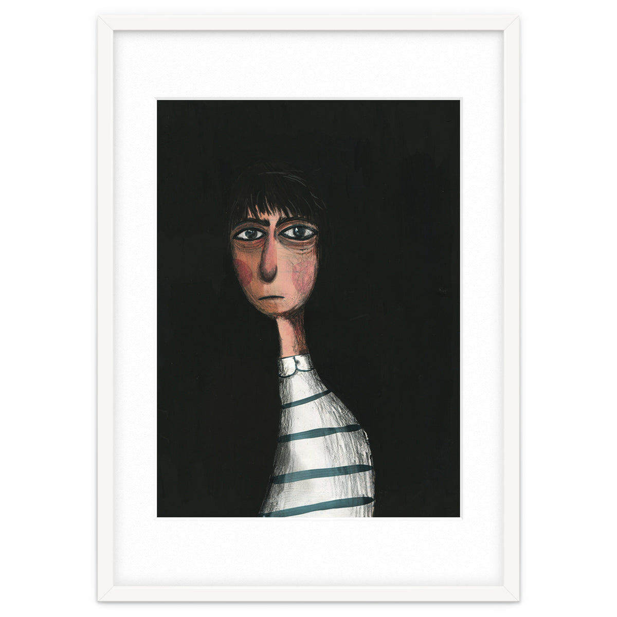 Seated Woman In Stripes