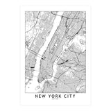 New York City White Map (Print Only) thumbnail