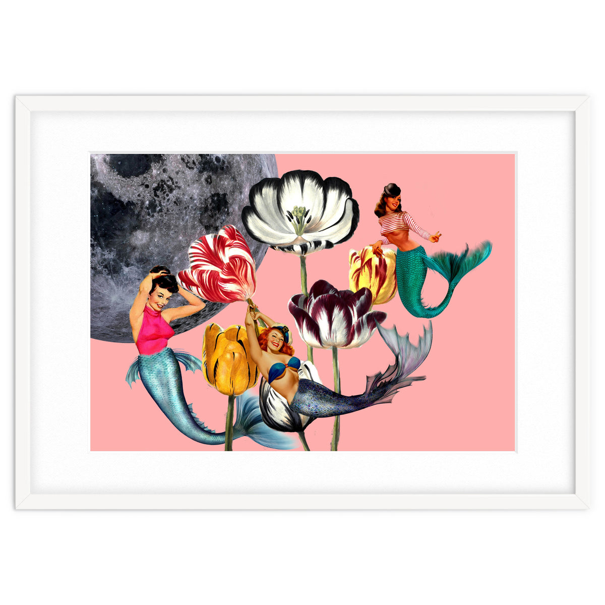 Mermaid Floral with moon