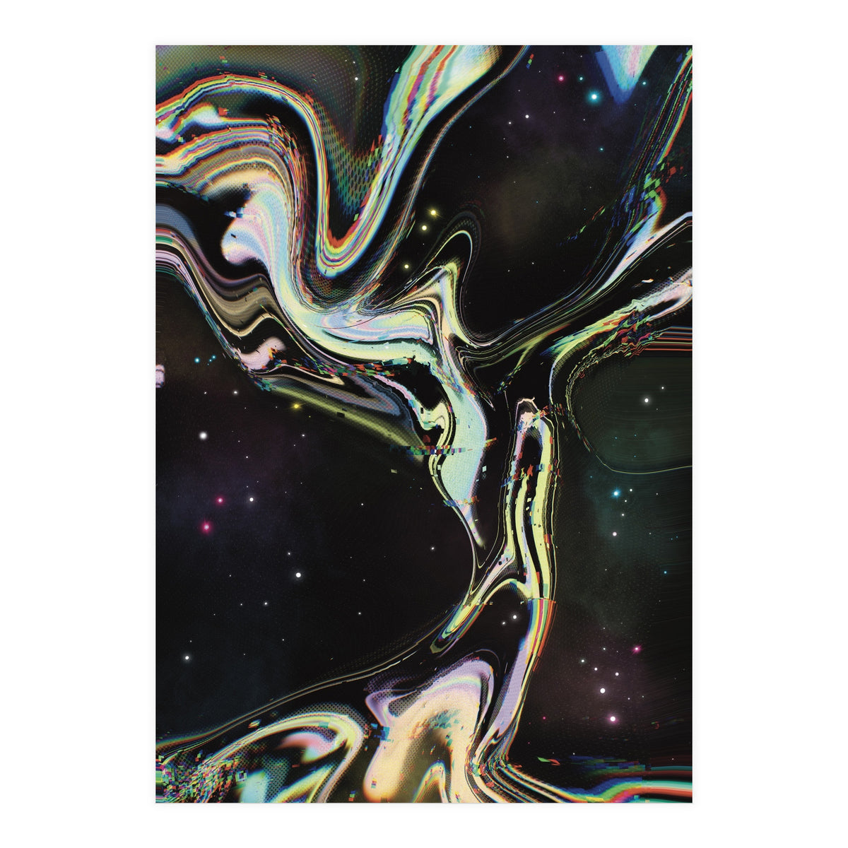 Glitch Black Space Nebula (Print Only)