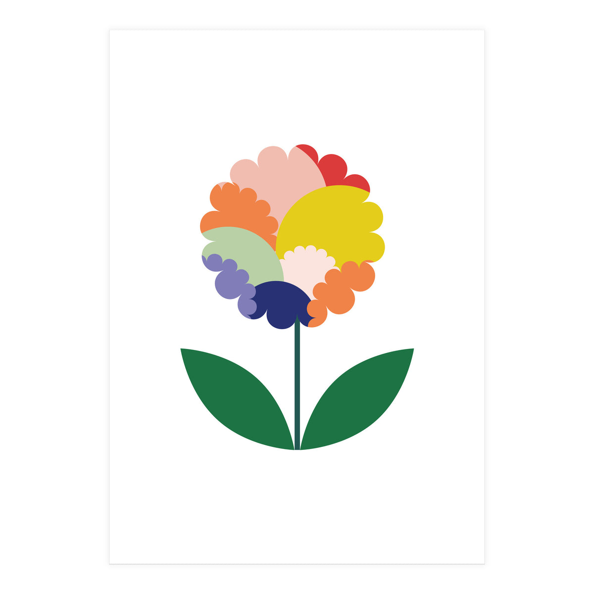 happy colorful flower (Print Only)