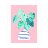 minimal house plant painting in stripy vase (Print Only) thumbnail