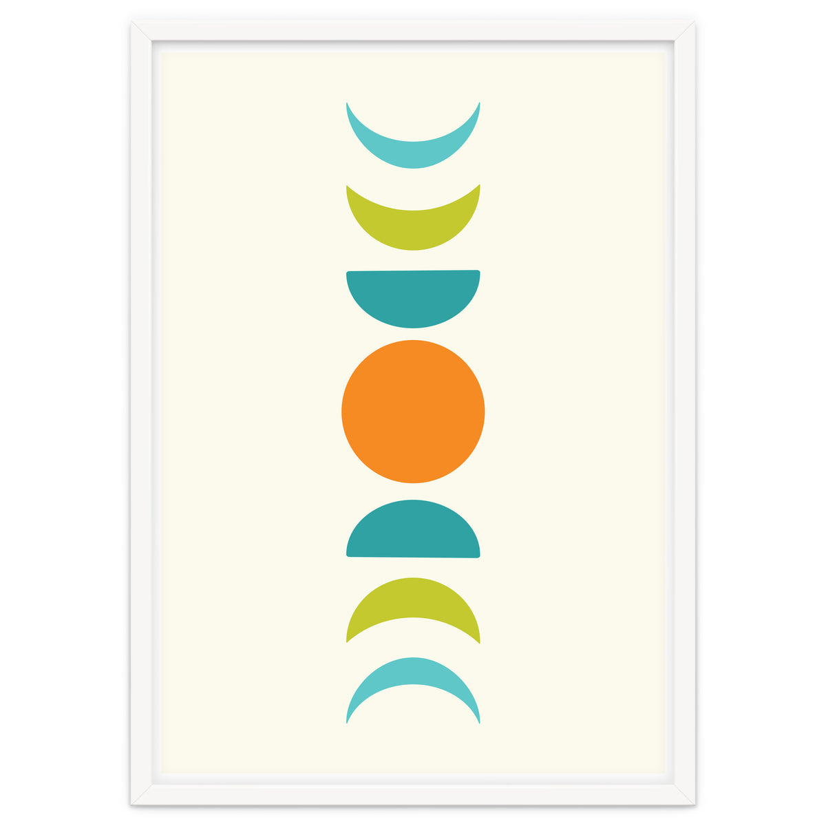 Abstract Moons Teal and Orange