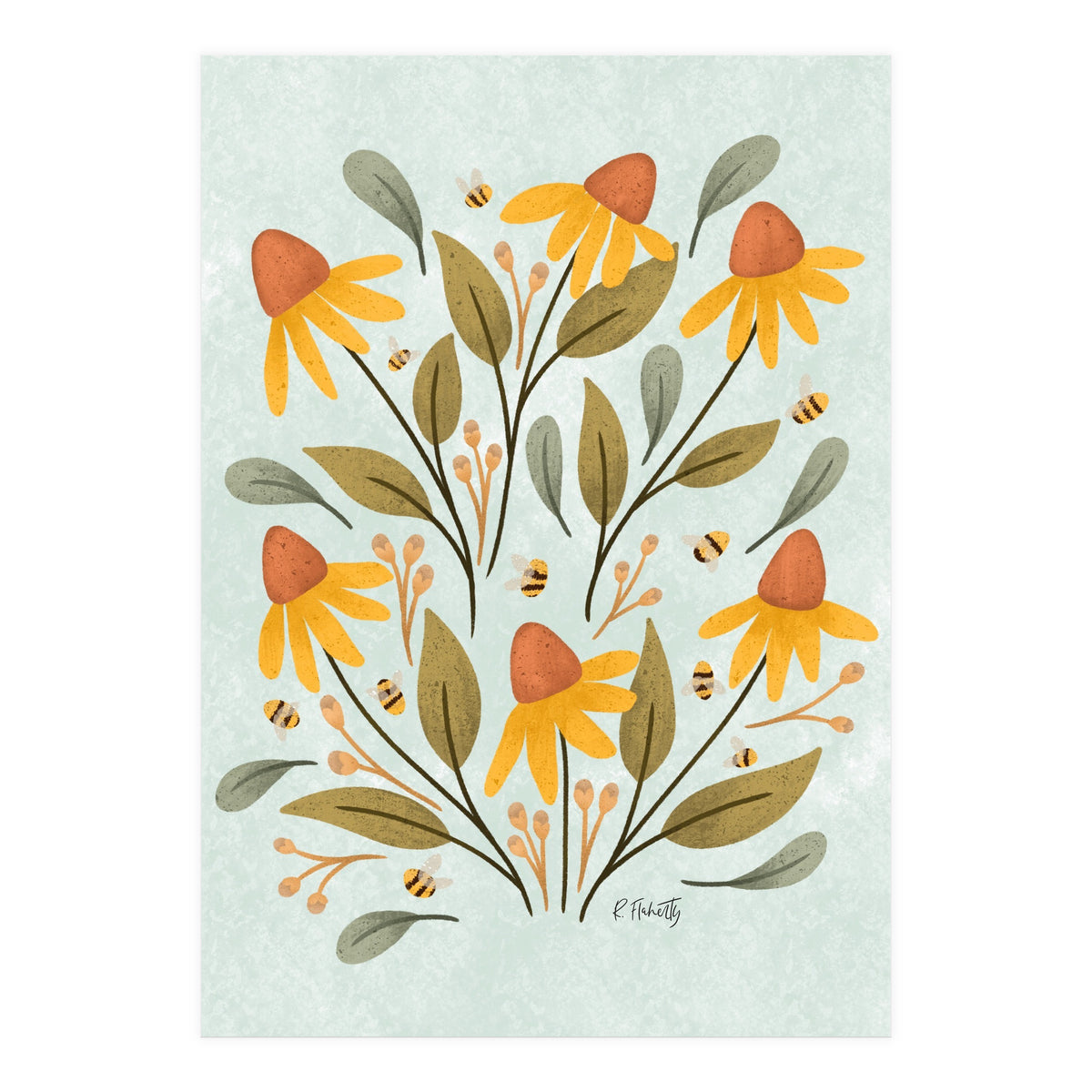 Daisies and Bumblebees (Print Only)