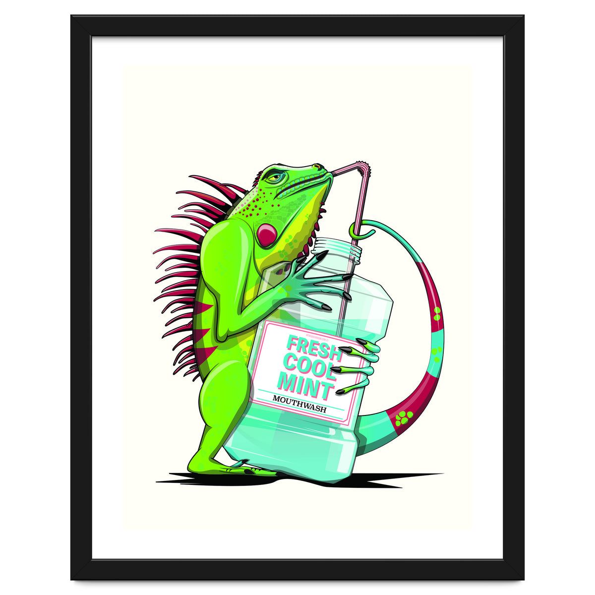 Iguana using Mouthwash, Funny bathroom humour