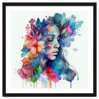 Watercolor Tropical Woman #10