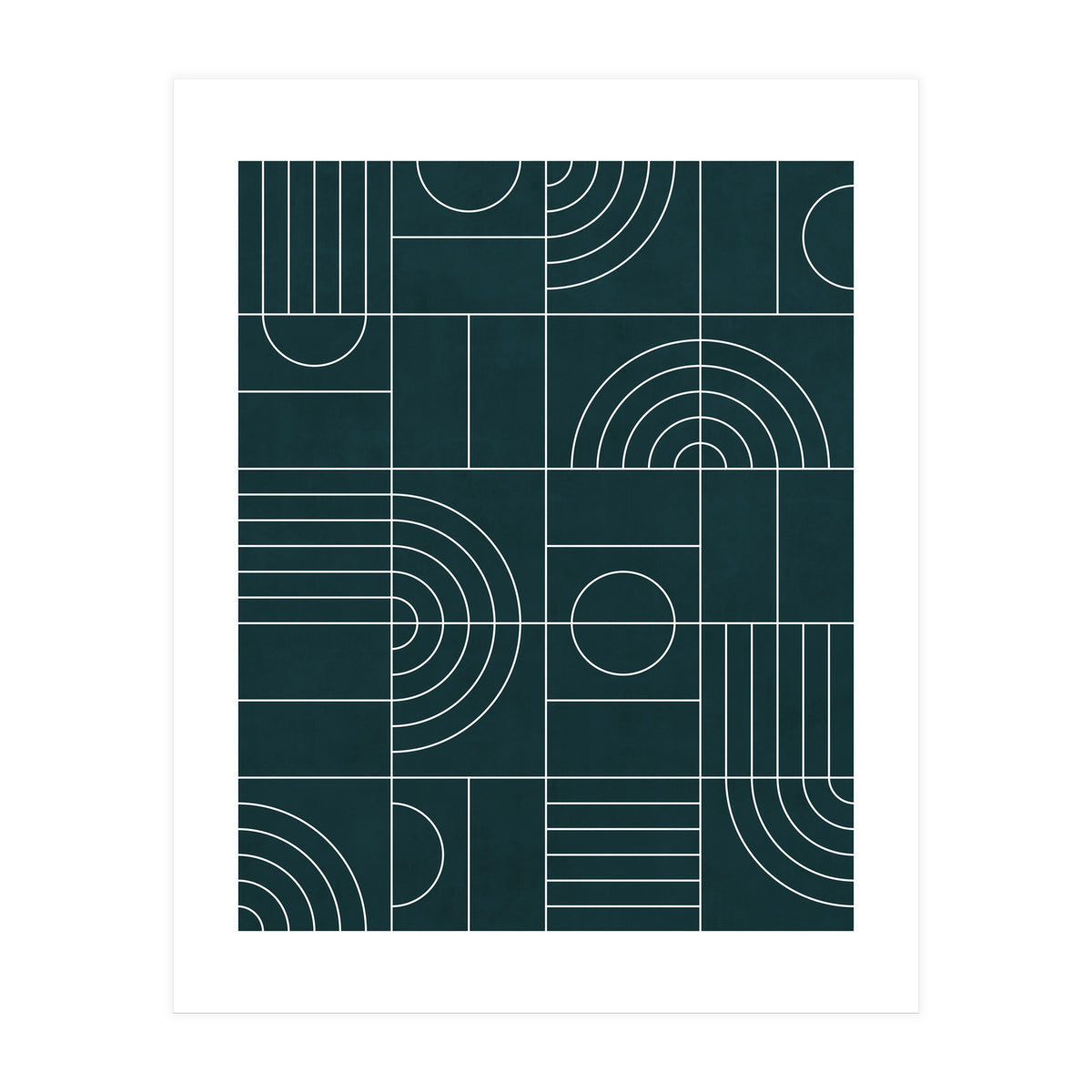 My Favorite Geometric Patterns No.26 - Green Tinted Navy Blue (Print Only)